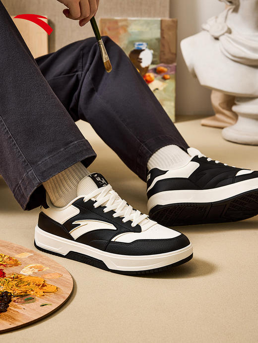 安踏百川丨经典黑白低帮板鞋熊猫色男鞋运动鞋112548013-1 商品图1