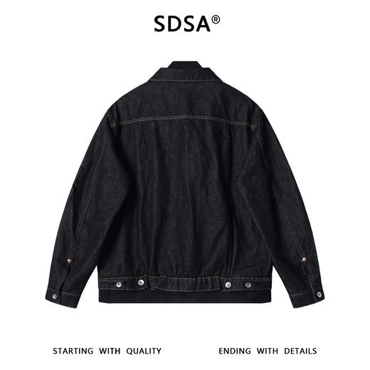 25102SDSA秋冬新款痞帅男装潮牌撞色拼接立领翻领拉链牛仔工装外套百搭 商品图5