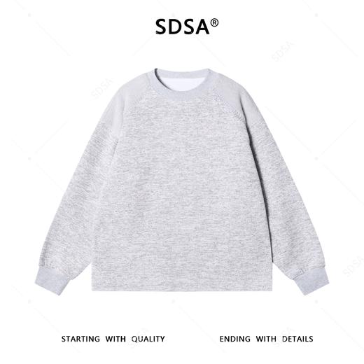 52038SDSA男士秋冬新款痞帅男装潮牌简约拼接绒毛圆领卫衣宽松百搭上衣 商品图1