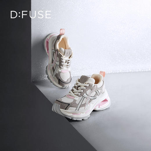 D:FUSE迪芙斯秋季新款厚底增高水钻老爹鞋休闲运动鞋DF43112381 商品图1