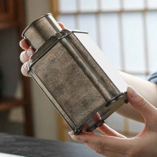 斑锡龙和鸣茶仓复古中号锡罐纯锡茶叶罐密封储茶云南个旧手工锡器 商品图4