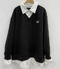 NC撞色翻领假两件长袖卫衣50702（黑）秋季253012670321 商品缩略图0