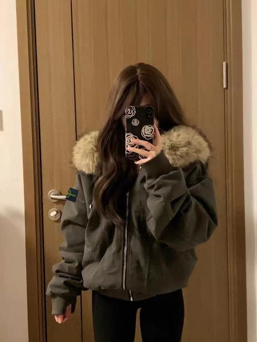 D110756早冬可拆卸大毛领座山雕棉服外套 商品图3