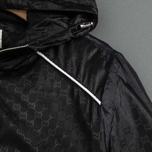 D110723秋冬新款满印字母织带薄棉拉链连帽夹克外套 商品图11