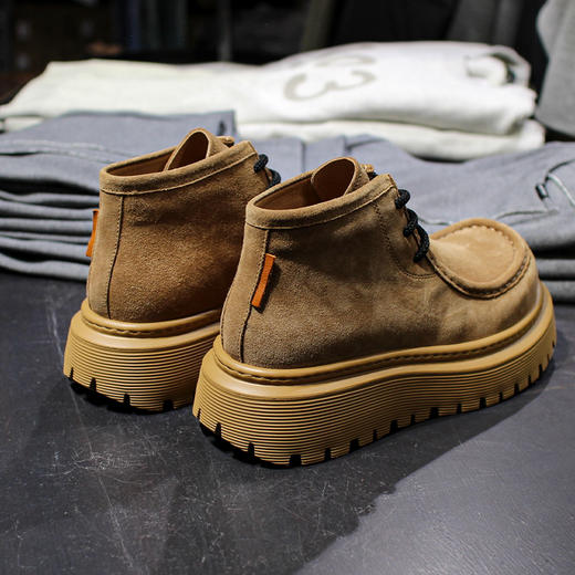 DRONKOO 2025 系带前包滚条立体压线反毛皮中帮真皮休闲鞋 商品图1