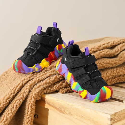 ANNIL/安奈儿童鞋男女童冬季加绒加厚运动鞋鞋子儿童休闲迷彩防滑女童休闲鞋HM5405669 商品图1