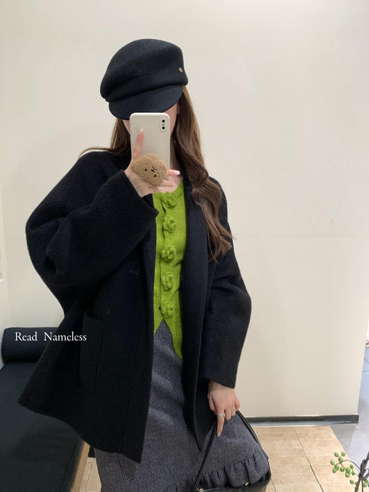 Read Nameless /黑色高货100%骆驼绒双面呢+牛油果绿显白花朵针织衫 2025/11/8 商品图7