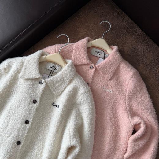 D110793时髦气质软糯翻领女士刺绣短款开衫针织衫 商品图2