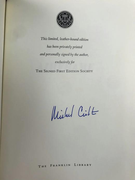 签名首版！迈克尔·克莱顿《机身》 富兰克林图书馆豪华仿皮本 商品图2