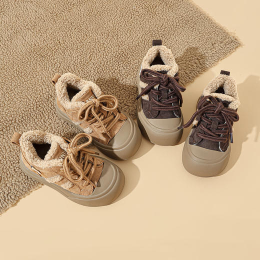 ANNIL/安奈儿童鞋女童雪地靴冬季加绒加厚美拉德色系休闲鞋中大童鞋HG5412663 商品图4