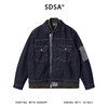 25102SDSA秋冬新款痞帅男装潮牌撞色拼接立领翻领拉链牛仔工装外套百搭 商品缩略图0