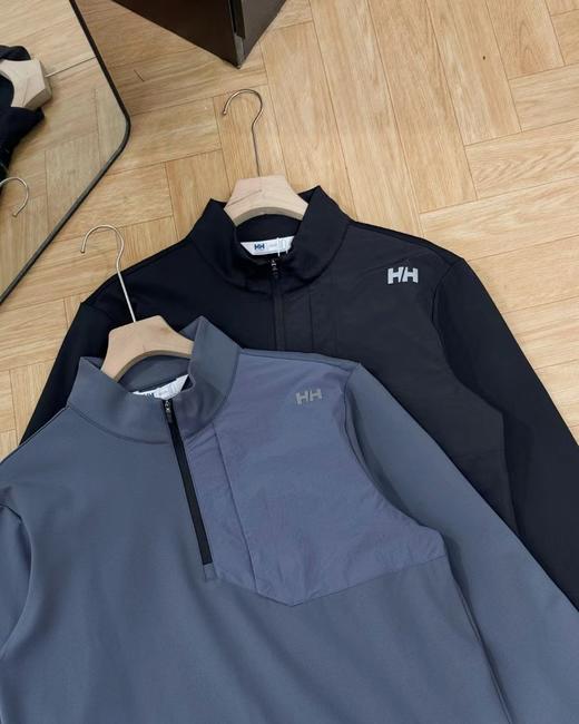 D110712男款运动舒适内里加绒保暖半拉链长袖T抓绒轻柔舒适半拉链套头衫 商品图3