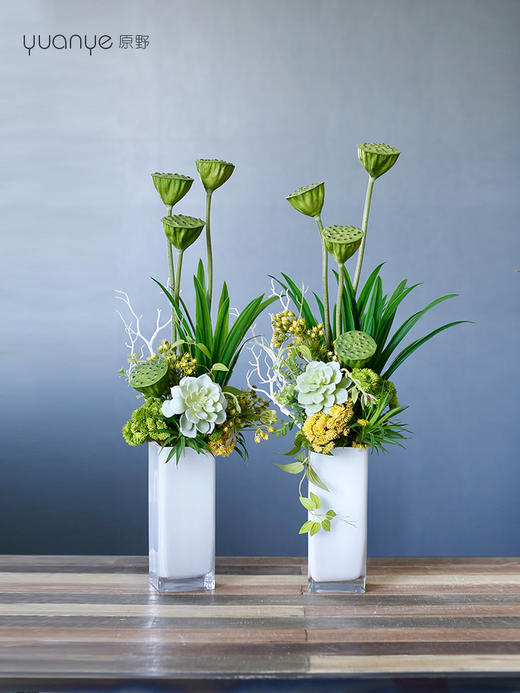 高档莲蓬仿真花莲花假花客厅装饰插花绿植玄关餐桌摆设中式摆件 商品图0