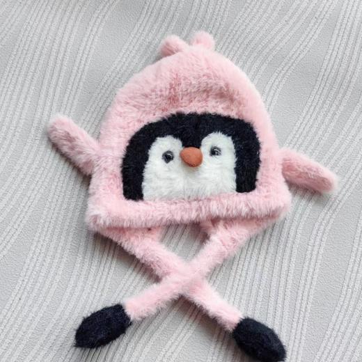 儿童卡通帽子围巾套装/儿童捏捏乐小企鹅毛绒帽 商品图6