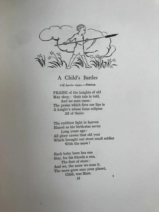 拉克姆签名本！1918年 斯温伯恩《生命之春：儿童诗集》 9幅彩色手工贴图与多幅黑白文间插图 犊皮（vellum）脊精装大16开 商品图12