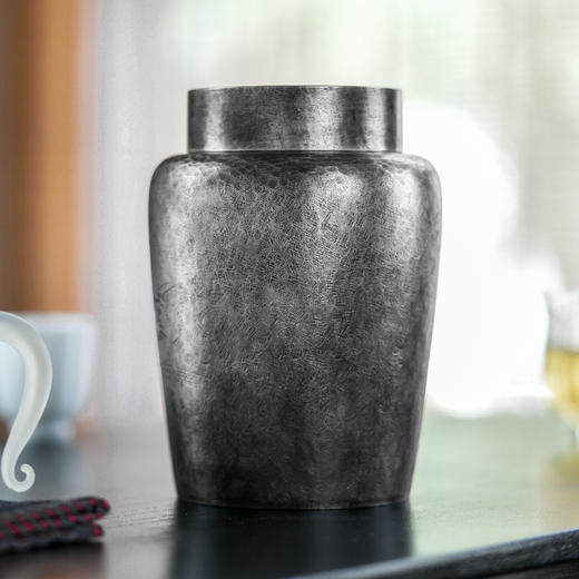 斑锡龙锡罐鸣幽茶仓复古纯锡茶叶罐密封储茶罐手工锡器 商品图4