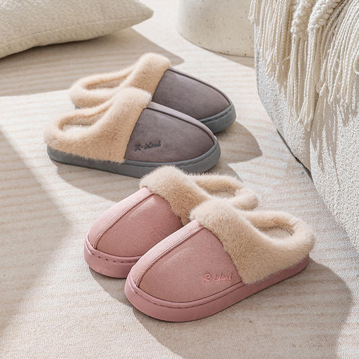 【超值2双装】宅小年仿麂皮绒UG风加厚棉拖鞋  男女同款 保暖舒适 柔软亲肤 冬季居家好物 商品图8