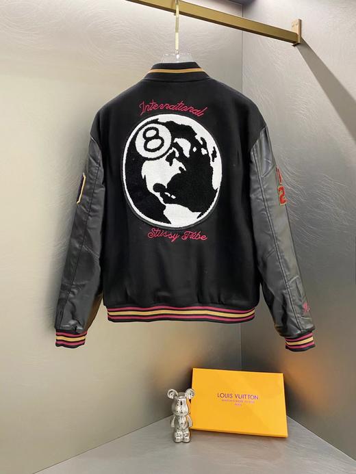 D110717加棉加厚40周年限定黑8毛巾绣植绒情侣棒球服 商品图1