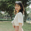 oldcolour欧珂纯棉纯色简约百搭气质短袖T恤女夏季M24021164 商品缩略图3