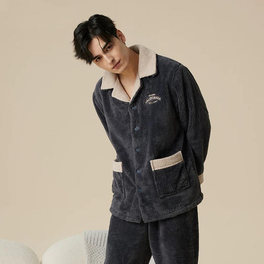 珊瑚绒睡衣男士加厚加绒秋冬季家居服可外穿【23R31183】 商品图4