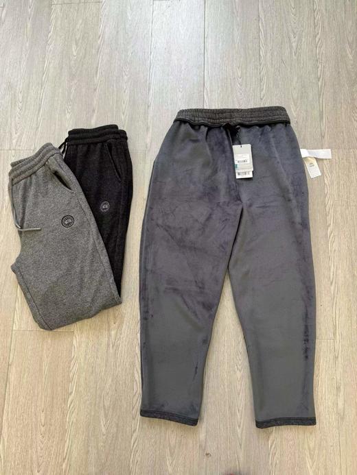 D110771澳毛混纺毛呢加绒香蕉弯刀神裤男士黑标加绒长裤卫裤 商品图8