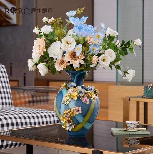 【彼达思】罗比罗丹 锦绣前程花瓶珐琅彩工艺餐桌装饰花瓶家居饰品摆件 商品图1
