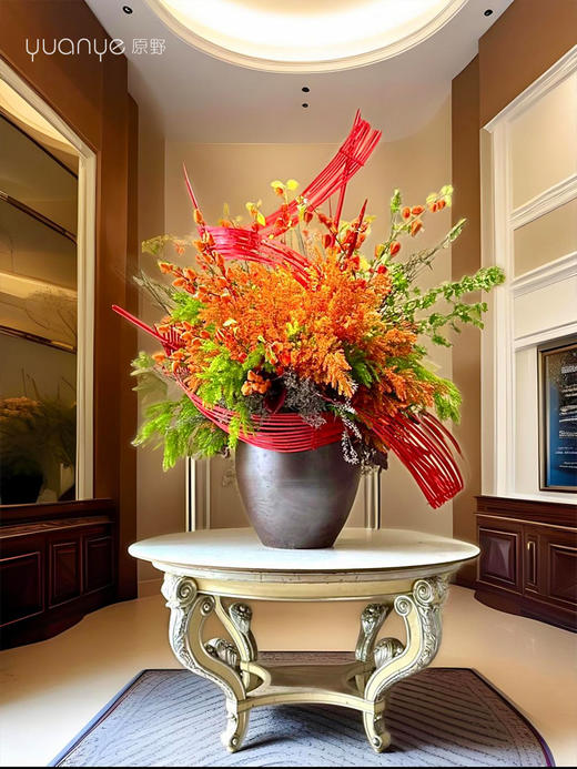 高档酒店大堂仿真假花摆设件圆桌大厅售楼商场会所别墅艺术装饰花 商品图0
