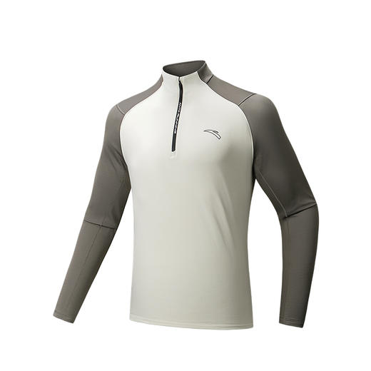 安踏半拉链运动长袖t恤男士磨毛保暖跑步上衣152545403N-2 商品图4