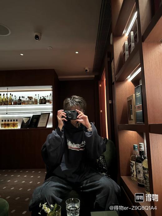 D110792模糊可乐字母印花帽衫卫衣常规版型男女同款 商品图9