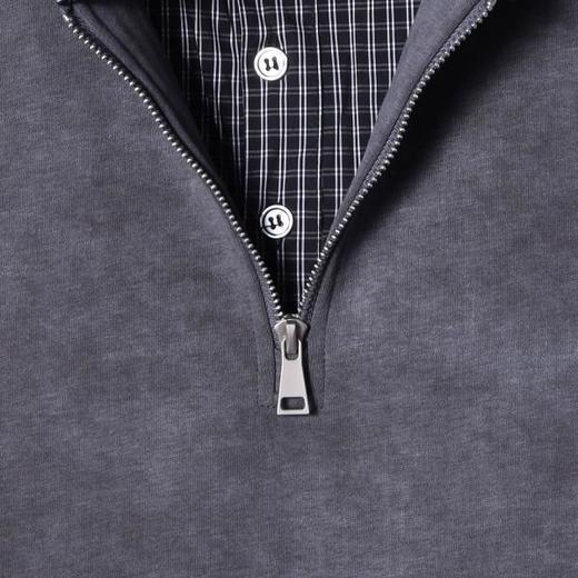 WY1260SDSA男士秋冬新款痞帅男装韩版拼接半拉链翻领假两件卫衣百搭时尚 商品图3