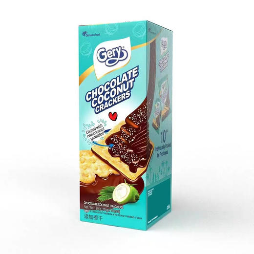 印尼Gery芝莉巧克力椰子味夹心饼干190g 商品图0