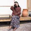 特绽放740朵/绗暖·加厚亚麻绗棉圆领开襟长袖下摆微收短款棉服女 商品缩略图1