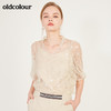oldcolour春季设计感小众气质中袖套头衫女N13012325 商品缩略图3