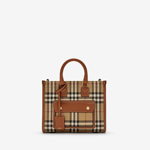 【一】BURBERRY 巴宝莉 女士迷你 Freya 芙蕾雅托特包 格子色 8097566 A9534 商品图0