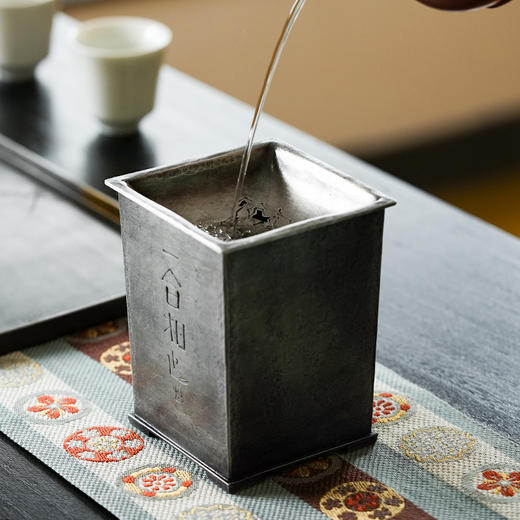 斑锡龙一合相建水茶洗纯锡仿古做旧水盂茶渣缸 商品图1