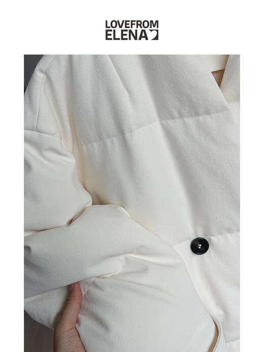 科技保暖面料 90白鹅绒  大衣款系带长款羽绒服 商品图1