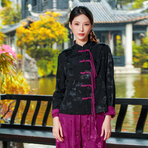 【秋冬新品套装】浮翠拼撞提花上衣 | 新中式设计 | 现货加急发 商品图9