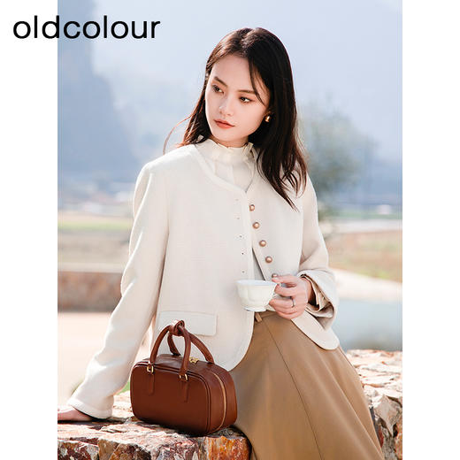 oldcolour春款气质通勤时尚简约百搭直筒宽松短外套女Q110422A1 商品图3