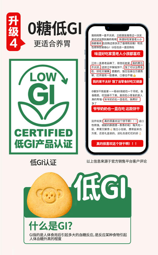江中猴姑猴姑0糖酥性饼干576g（添加黄芪）  24包/盒   0蔗糖酥性 养胃酥性饼干  猴头菇养胃代餐  早餐零食送礼  保质期到26年8月【饼干易碎 | 介意慎拍】 商品图3