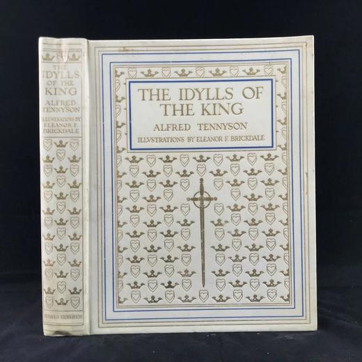 画家签名本！约20世纪早期 丁尼生《国王叙事诗》 约20幅彩色手工贴图 全犊皮（vellum）精装大16开 商品图0