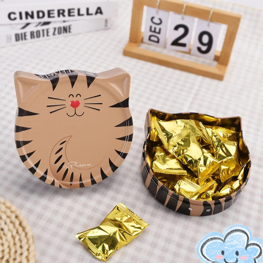 【新品上新】卡卡尼松露形巧克力制品100g/045554 小猫造型黑巧克力伴手礼盒 商品图1