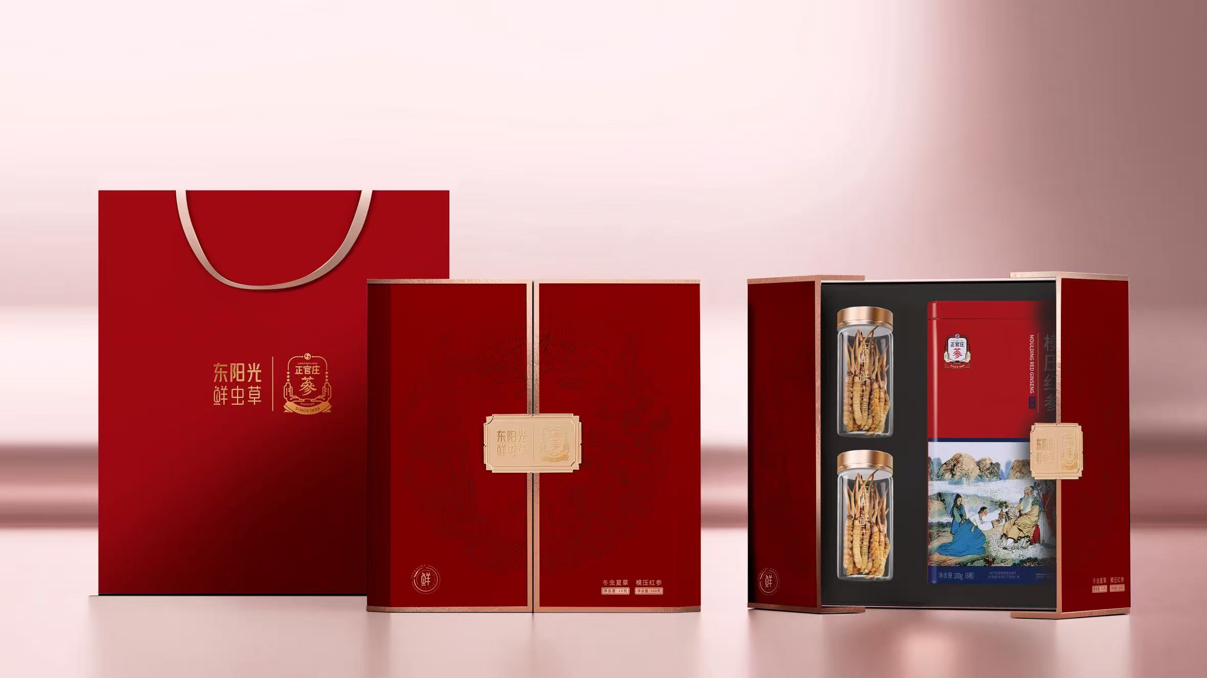 御贡礼盒 (东阳光鲜虫草x正官庄联名) 冬虫夏草+模压红参