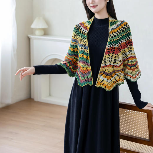 苏苏姐家茱萸披肩手工diy钩针编织毛线团段染羊毛线材料包 商品图2