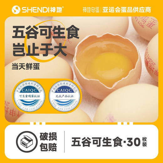 神地五谷无抗可生食大码蛋30枚  每枚超60克 商品图3