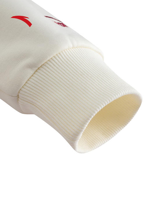 安踏（ANTA）复古学院风女连帽卫衣秋冬新款加绒宽松长袖运动上衣162548705N象牙白-1 商品图7