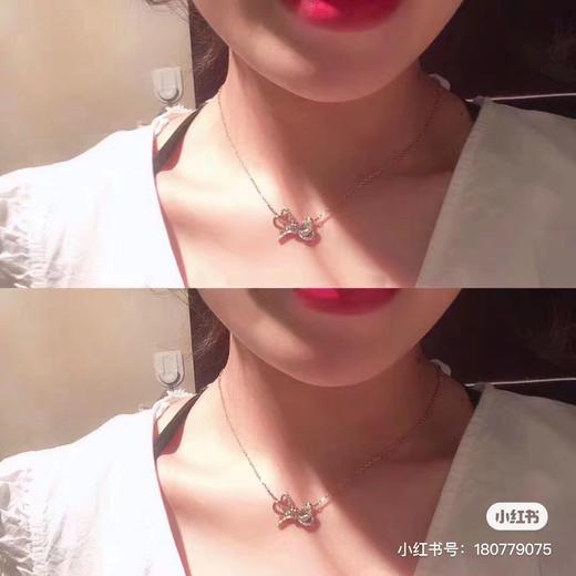 D110770无论露锁骨还是配高领都是特别的美~蝴蝶结项链 商品图3