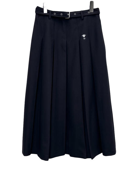 女款腰带中长百褶裙半裙he010 商品图0