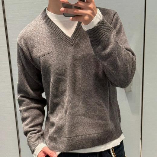 中性款羊毛假两件针织衫毛衣hu017 商品图4