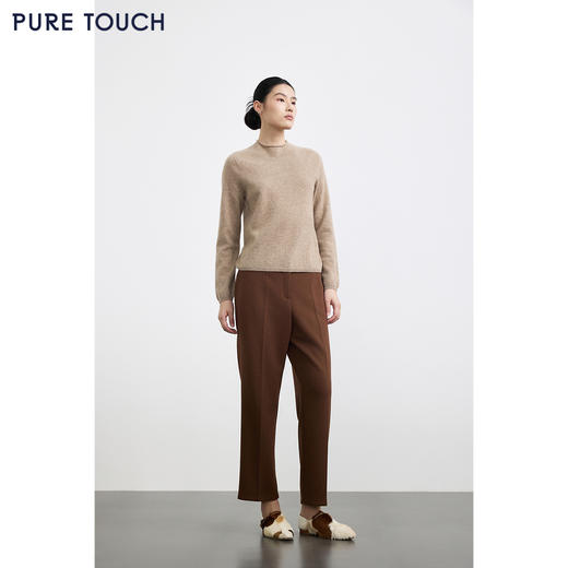 商场同款PURE TOUCH女装25秋冬新款羊绒衫卷边半高领宽松针织毛衣 商品图1