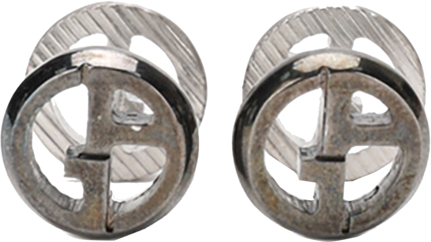 8058644952300 GIORGIO ARMANI 【100%银】男式轻奢简约小巧精致LOGO西装西服袖扣